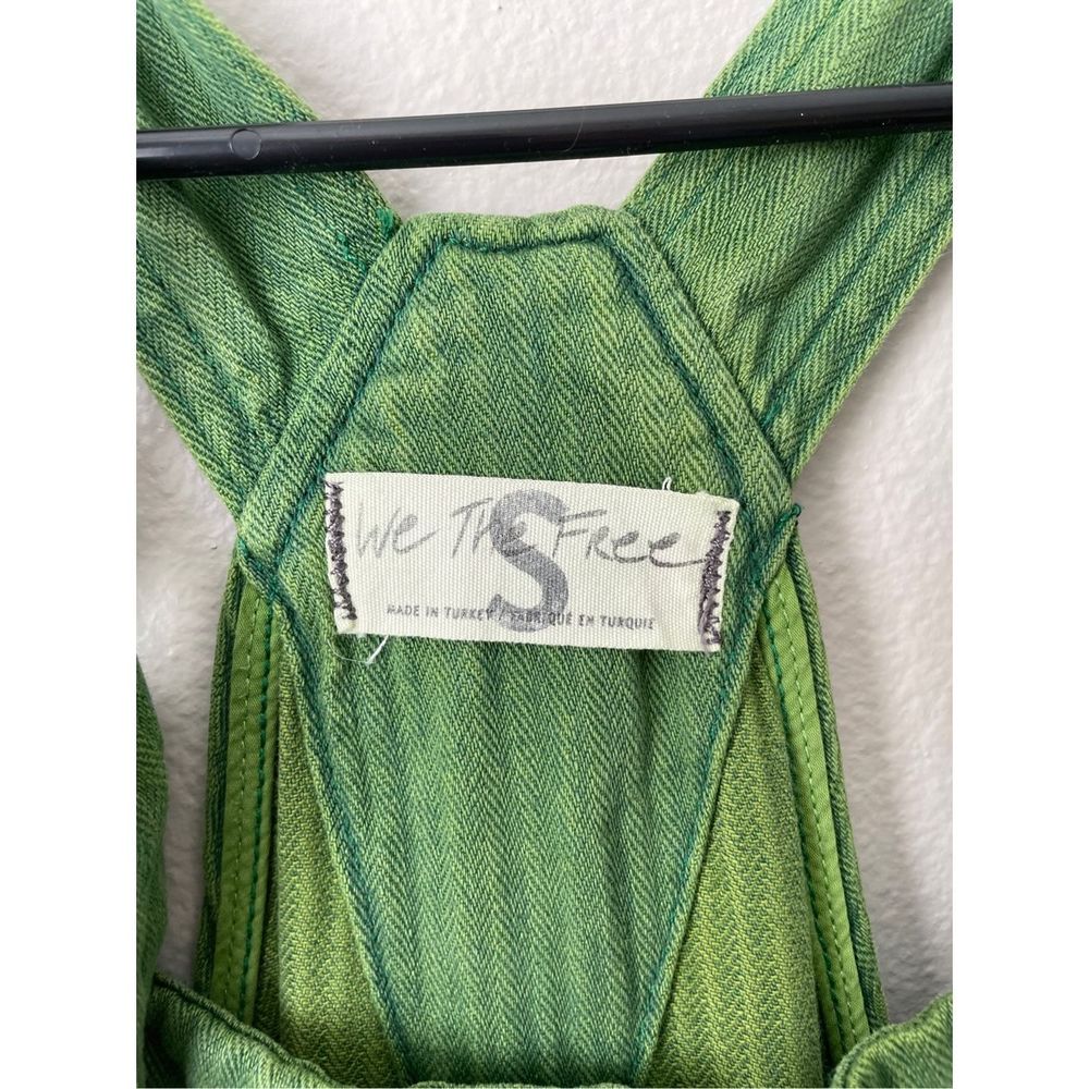 SOLD Free People We The Free Hunter Denim Overall in Spring Green Size Small - Picture 3 of 12